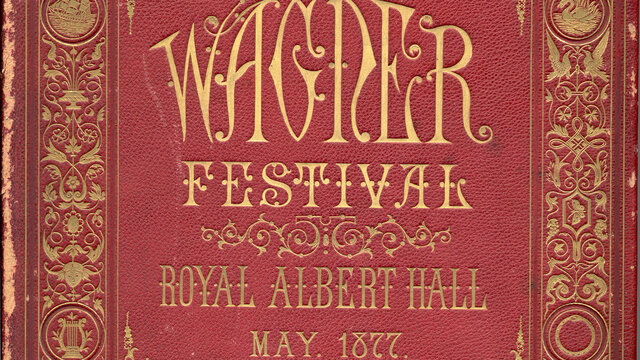 1870s red leather-bound programme cover with gilt 