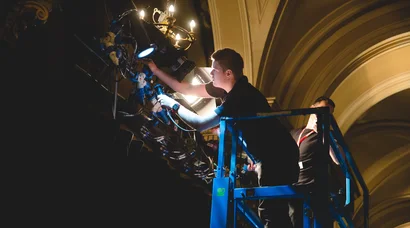 The Royal Albert Hall's Show Department apprentices at work on 27 February 2017